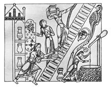 A Norman butler and his assistants, (1910)