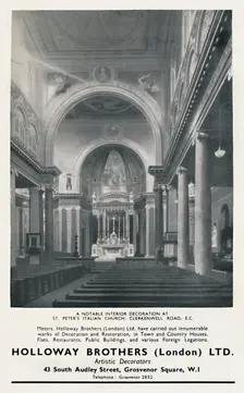 A Notable Interior Decoration at St. Peter's Italian Church 1933