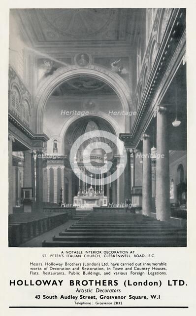 'A Notable Interior Decoration at St. Peter's Italian Church', 1933. Artist: Unknown.