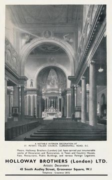 A Notable Interior Decoration at St. Peter's Italian Church 1933