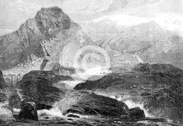"A November Day in Nant-Francon", by J. C. Reed, in the exhibition of the Institute of..., 1864. Creator: Mason Jackson.