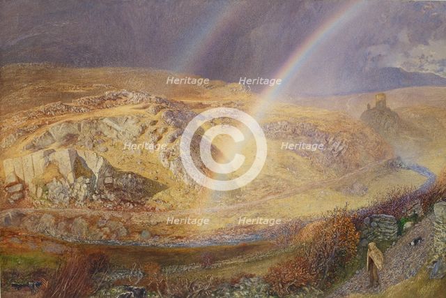 A November Rainbow, Dolwyddelan Valley, November 11, 1866, 1 p.m. 1866. Artist: Alfred William Hunt.