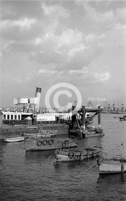 A number of small boats moored at Gravesend, Kent, c1945-c1965. Artist: SW Rawlings