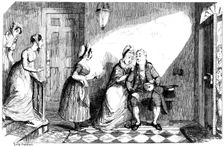A number of women attend to a poorly man, 19th century.Artist: George Cruikshank