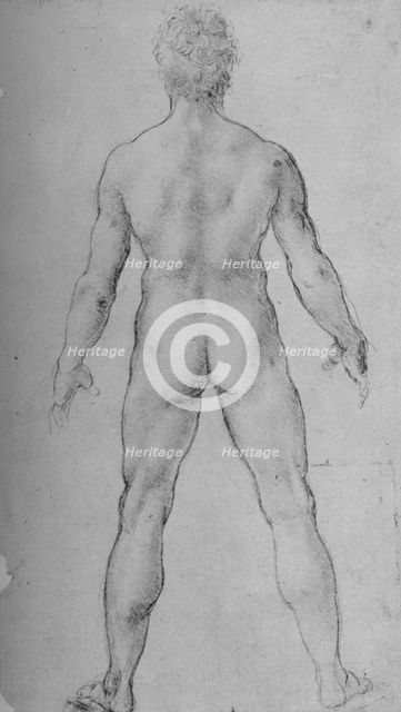 'A Nude Man seen from the Back', c1480 (1945). Artist: Leonardo da Vinci.