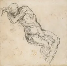 A nude Man sleeping, c1490-1560. Artist: Michelangelo Buonarroti