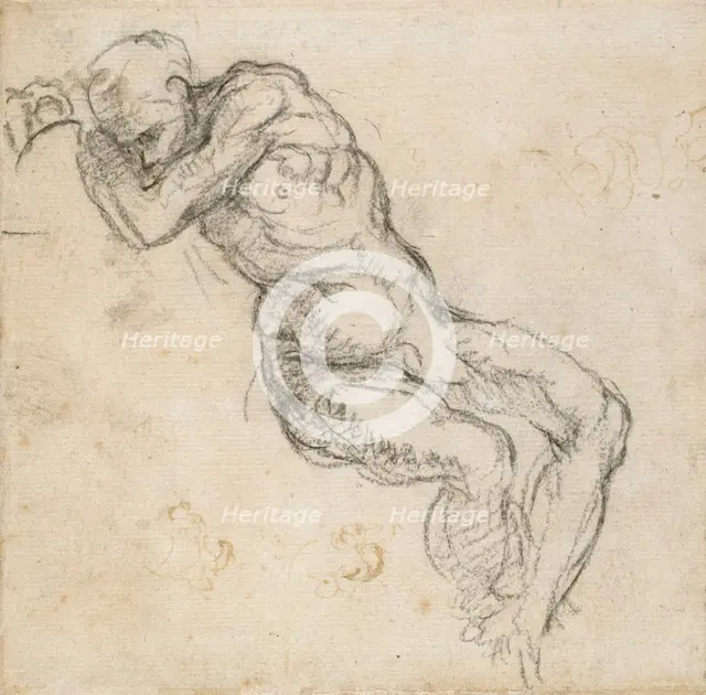 A nude Man sleeping, c1490-1560. Artist: Michelangelo Buonarroti.
