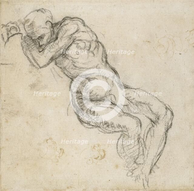 A nude Man sleeping, c1490-1560. Artist: Michelangelo Buonarroti.