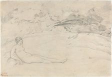 A Nude Reclining in a Landscape, 1825/1828. Creator: Jean-Baptiste-Camille Corot