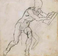 A Nude seated Man, c1490-1560. Artist: Michelangelo Buonarroti