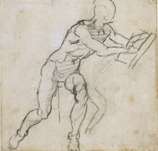 A Nude seated Man, c1490-1560. Artist: Michelangelo Buonarroti