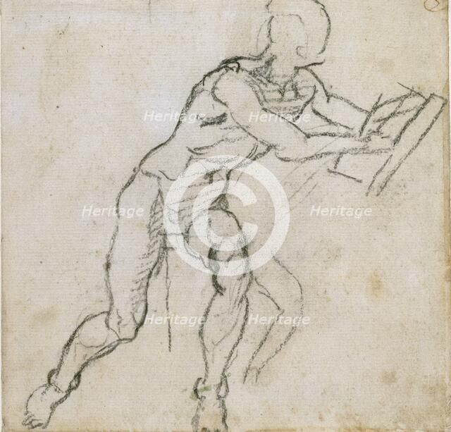 A Nude seated Man, c1490-1560. Artist: Michelangelo Buonarroti.