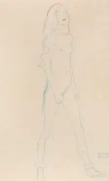A nude young girl, c. 1917. Creator: Klimt, Gustav (1862-1918)