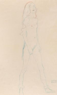 A nude young girl, c. 1917. Creator: Klimt, Gustav (1862-1918)