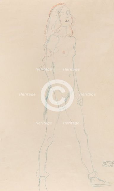 A nude young girl, c. 1917. Creator: Klimt, Gustav (1862-1918).