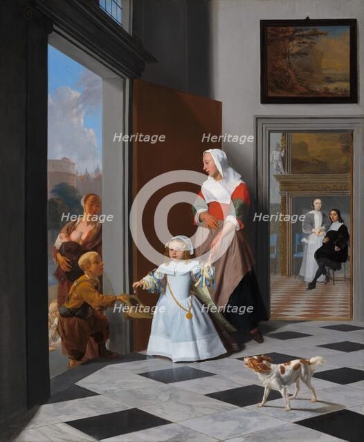 A Nurse and a Child in an Elegant Foyer, 1663. Creator: Jacob Ochtervelt.