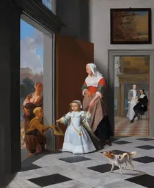 A Nurse and a Child in an Elegant Foyer, 1663. Creator: Jacob Ochtervelt