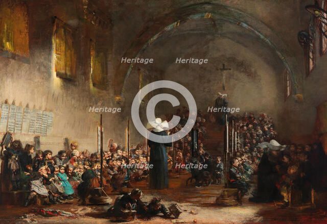 A nursery school in a convent, 1876. Creator: Patrouillard Degrave, Jules-Alexandre (1844-1932).