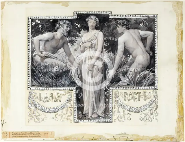 A Nymph, To Whom All Hoofed Satyrs Knelt Head-peice, Part 1, 1885. Creator: Will H. Low.