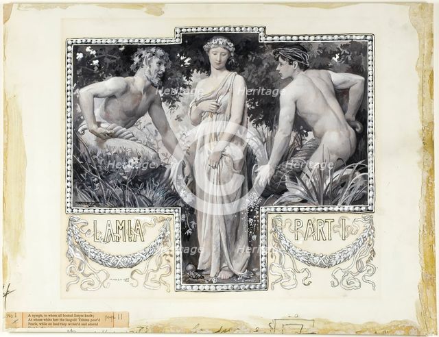 A Nymph, To Whom All Hoofed Satyrs Knelt Head-peice, Part 1, 1885. Creator: Will H. Low.