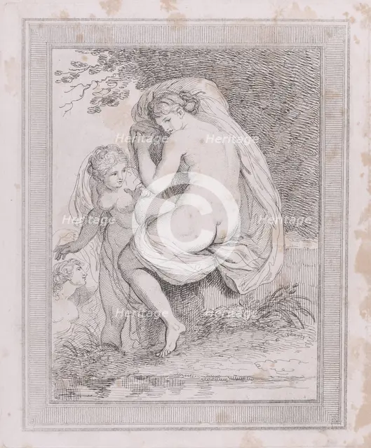 A Nymph Drying Herself, 1790-99., 1790-99. Creator: Thomas Rowlandson.