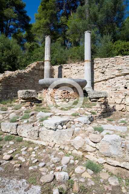 A nymphaeum in Olympia, Greece. Creator: Samuel Magal.