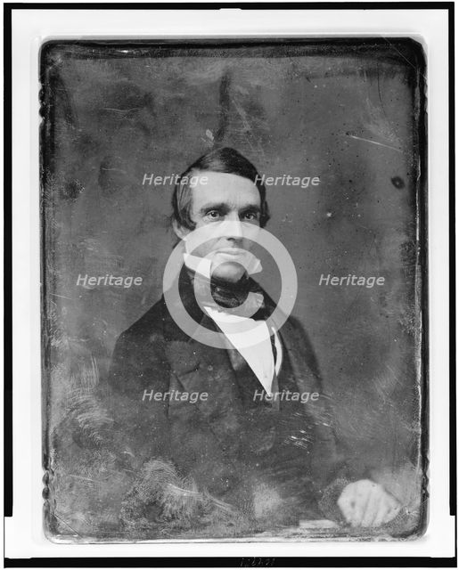 A. Oakey Hall, half-length portrait, three-quarters to right, eyes front, between 1844 and 1860. Creator: Mathew Brady.