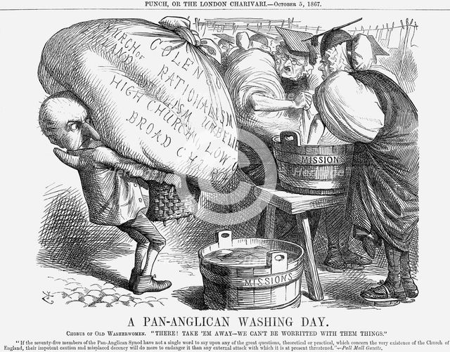 'A Pan-Anglican Washing Day', 1867. Creator: John Tenniel.