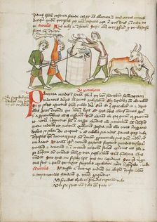 A Panther, Which Attacked a Cow, is Slain; Fables, third quarter of 15th century. Creator: Unknown