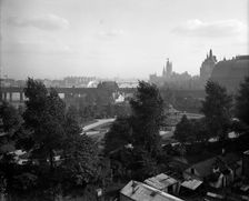 A panorama looking south-west over Victoria Embankment, London, 1901. Artist: Bedford Lemere and Company