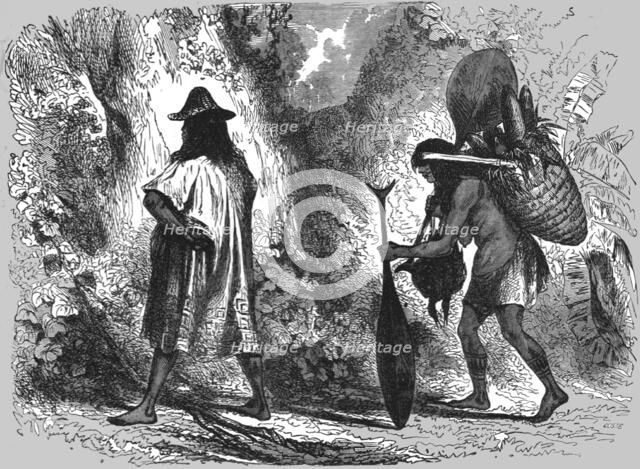 'A Panos Indian and his Wife on a Journey; Lima and the Andes', 1875. Creator: Unknown.