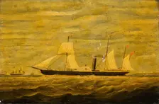 A Paddle Steamer - Aberdeen to London Service, 1850s. Creator: Unknown