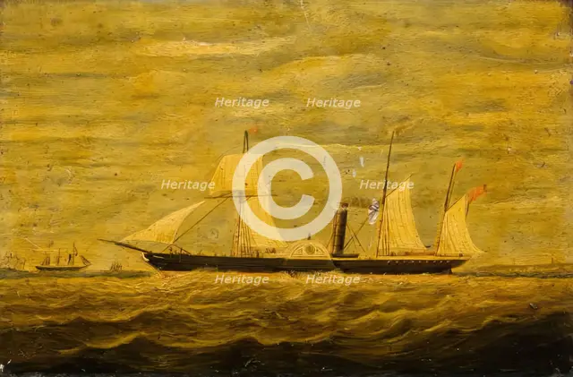 A Paddle Steamer - Aberdeen to London Service, 1850s. Creator: Unknown.