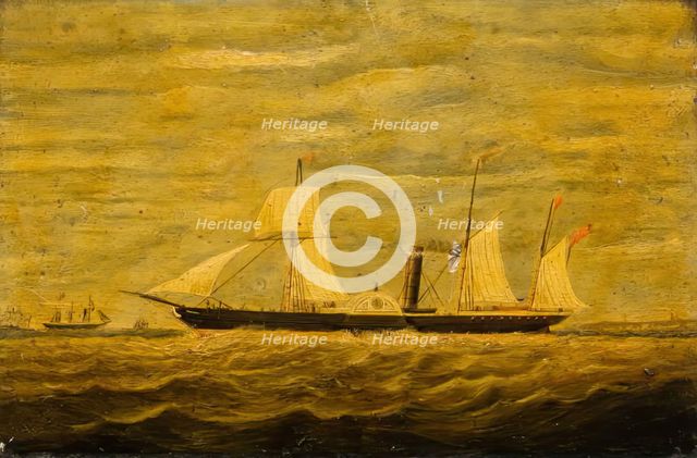 A Paddle Steamer - Aberdeen to London Service, 1850s. Creator: Unknown.