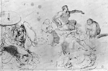 A page of sketches, attributed to Jerome Bosch. Artist: Hieronymus Bosch