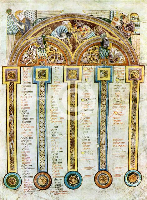 A Page of The Eusebian Canons, c800 AD, (20th century). Artist: Unknown
