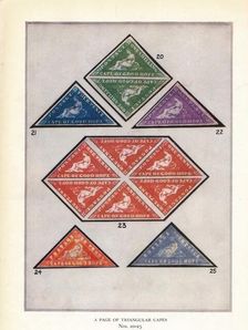A Page of Triangular Capes Nos. 20-25 c1943, (1944)
