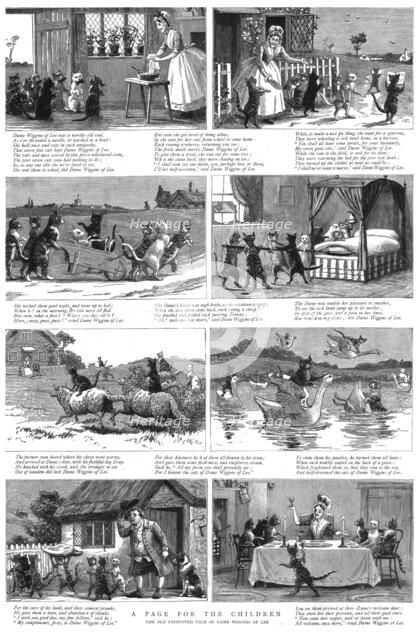 ''A Page for the Children; The Old Fashioned Tale of Dame Wiggin of Lee', 1890. Creator: Unknown.