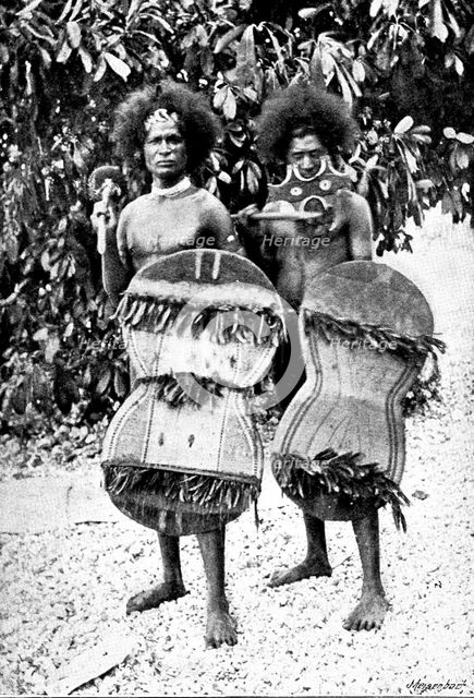 A Page from Papua: New Guinea warriors, 1895. Creator: George Meisenbach.