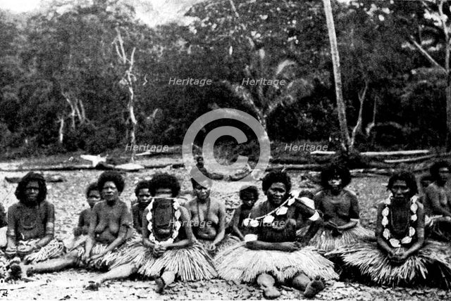 A Page from Papua: New Guinea widows mourning, 1895. Creator: George Meisenbach.
