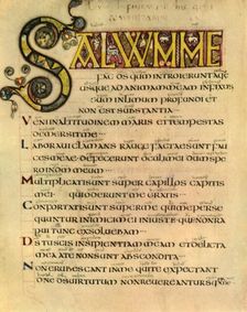 A Page from the Earliest English Psalter (1947). Creator: Unknown