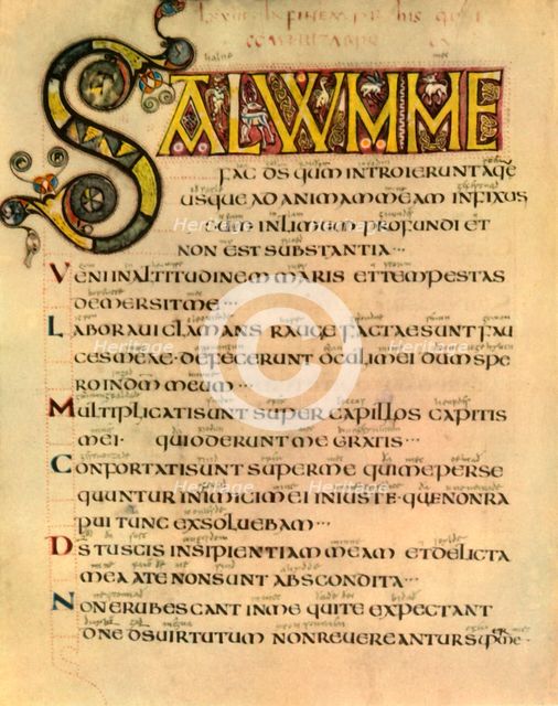 'A Page from the Earliest English Psalter', (1947).  Creator: Unknown.
