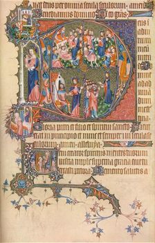 A Page from the Egerton Bohun Psalter-Hours, (1370), 1937