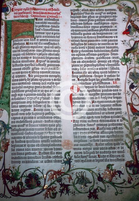 A page from the Gutenberg Bible, 15th century. Artist: Johannes Gutenberg