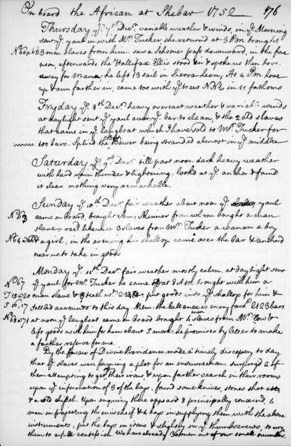 A page from the journal of John Newton, 1750-1754 (1965). Artist: Unknown