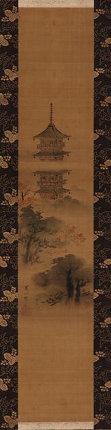 A Pagoda, Edo period, mid 17th-early 18th century. Creator: Hanabusa Itcho