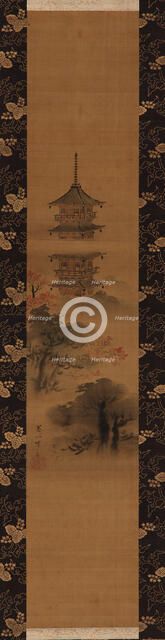 A Pagoda, Edo period, mid 17th-early 18th century. Creator: Hanabusa Itcho.