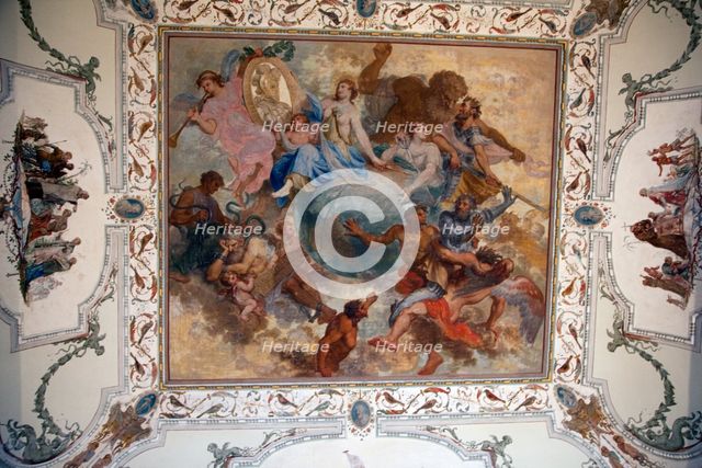 A painted ceiling in the Mafra National Palace (Palacio de Mafra), Mafra, Portugal, 2009. Artist: Samuel Magal
