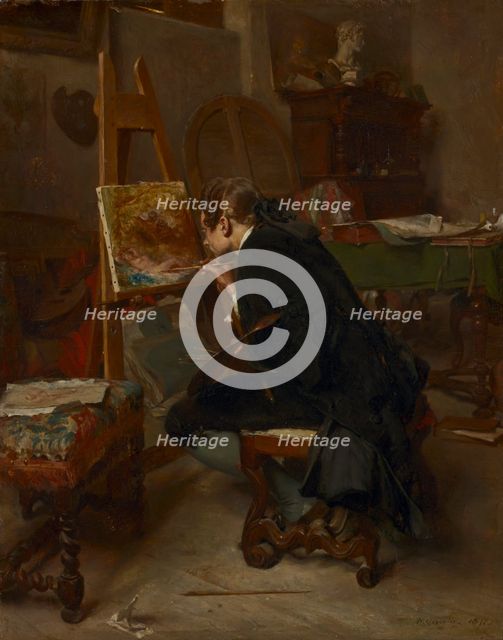 A Painter, 1855. Creator: Ernest Meissonier (French, 1815-1891).