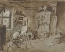 A Painter at Work in his Studio, 1663-77. Creator: Thomas Wijck